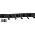 Dexbu Aluminum Mop and Broom Holder 5 Grips 6 Hooks 45 cm Black - Product view